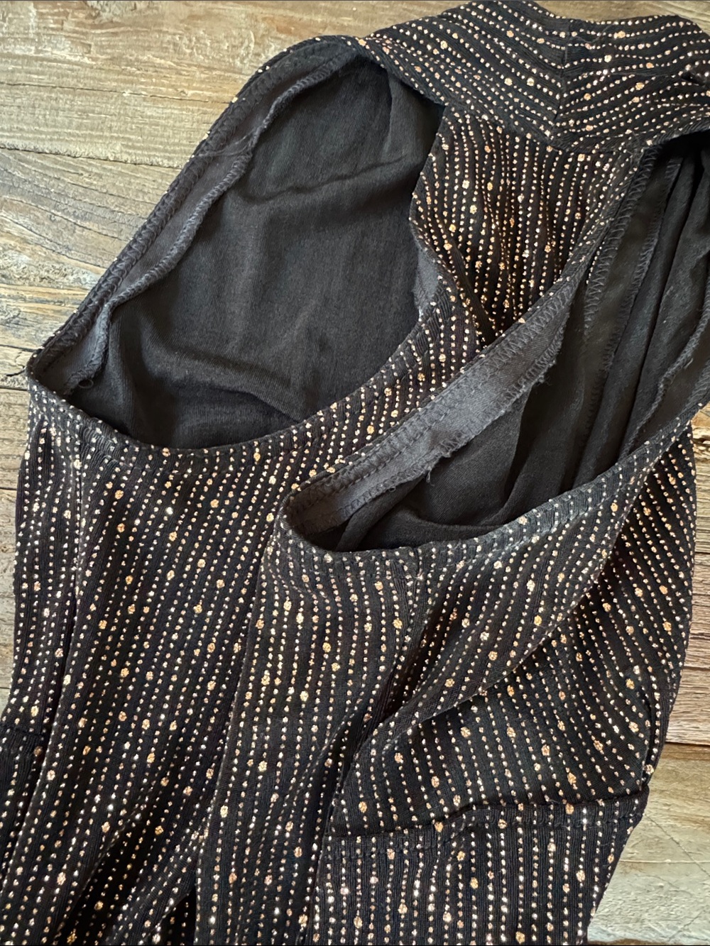 Jessica Howard evenings vintage 80’s disco era bronze metallic  black set Small - Picture 10 of 15